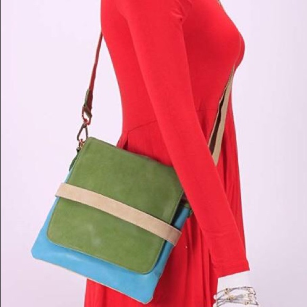 TriColor Messenger Crossbody Bag
